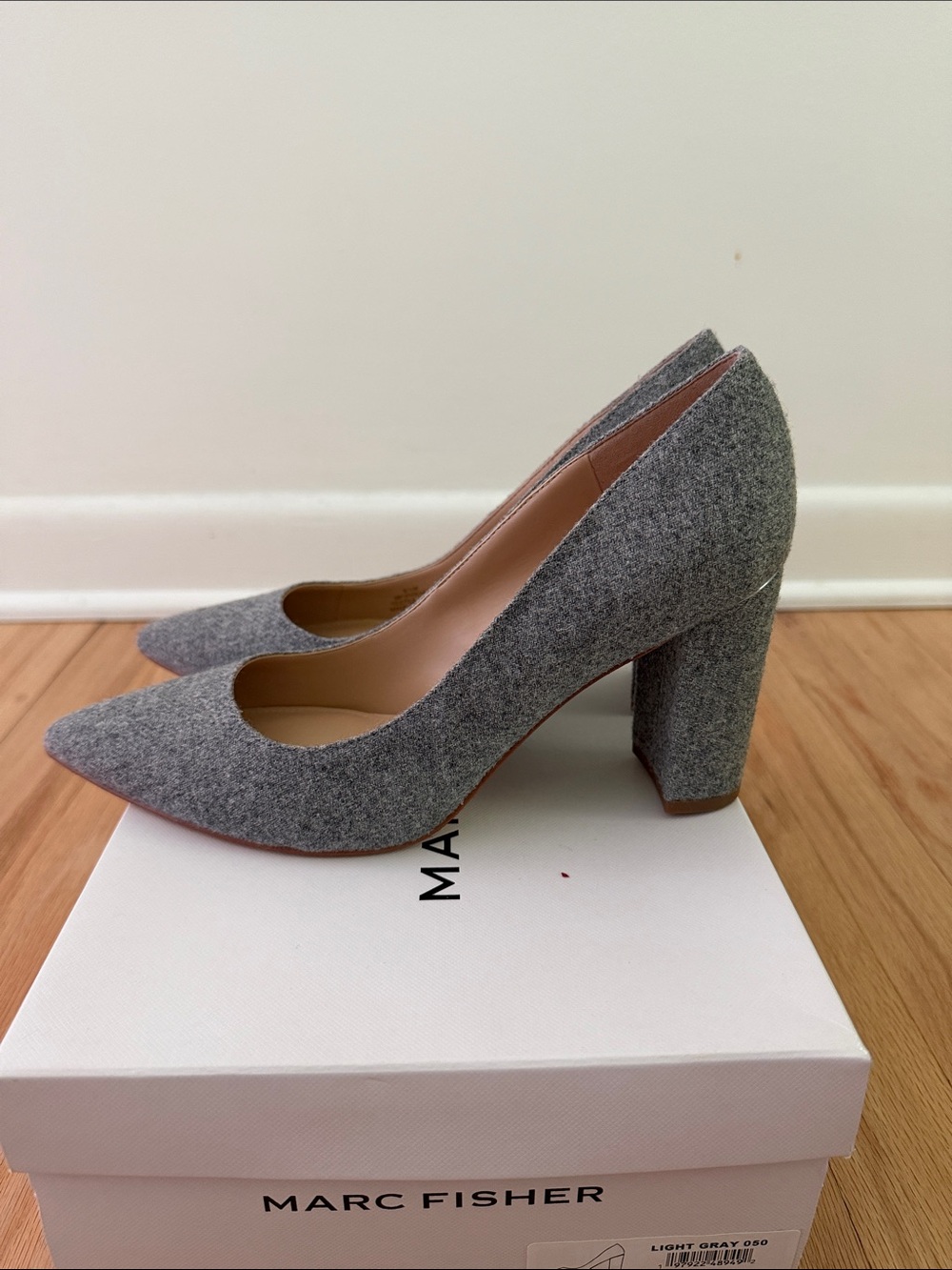 Marc Fisher Vivienne Gray Felt Pointed Pumps